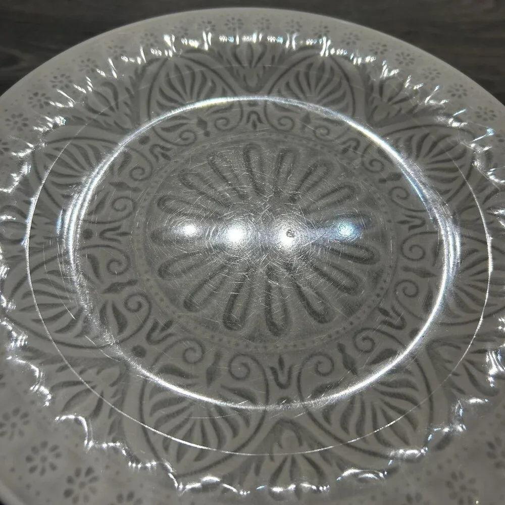 6 Shabby Chic Melamine Dinner Plates Indoor Outdoor Floral Geometric Design 10.5